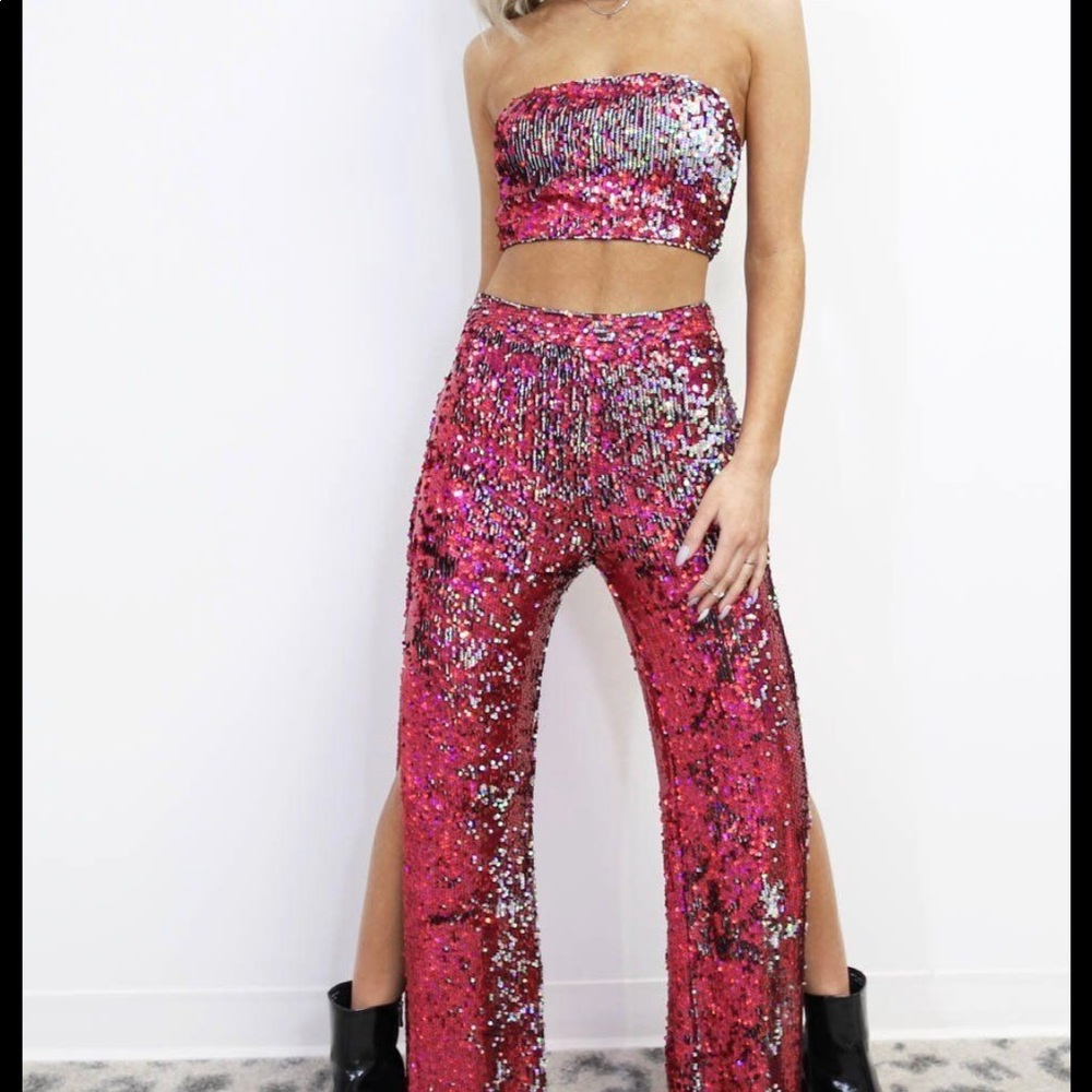 Pink Sequin Set